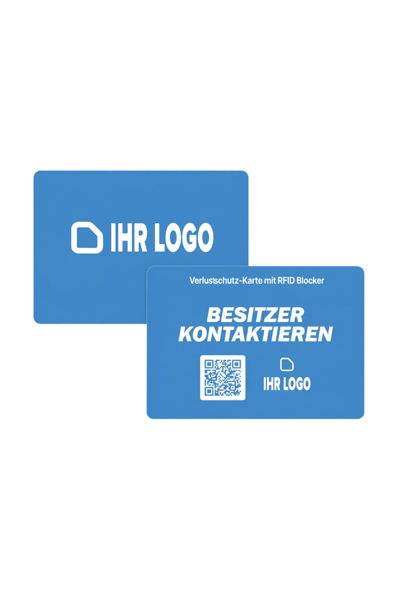 Bloqueur RFID imprimé recto verso avec logo client et QR code