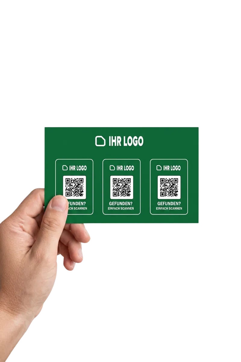 Planche d'autocollants anti-perte avec 3 QR codes individuels, tenue en main
