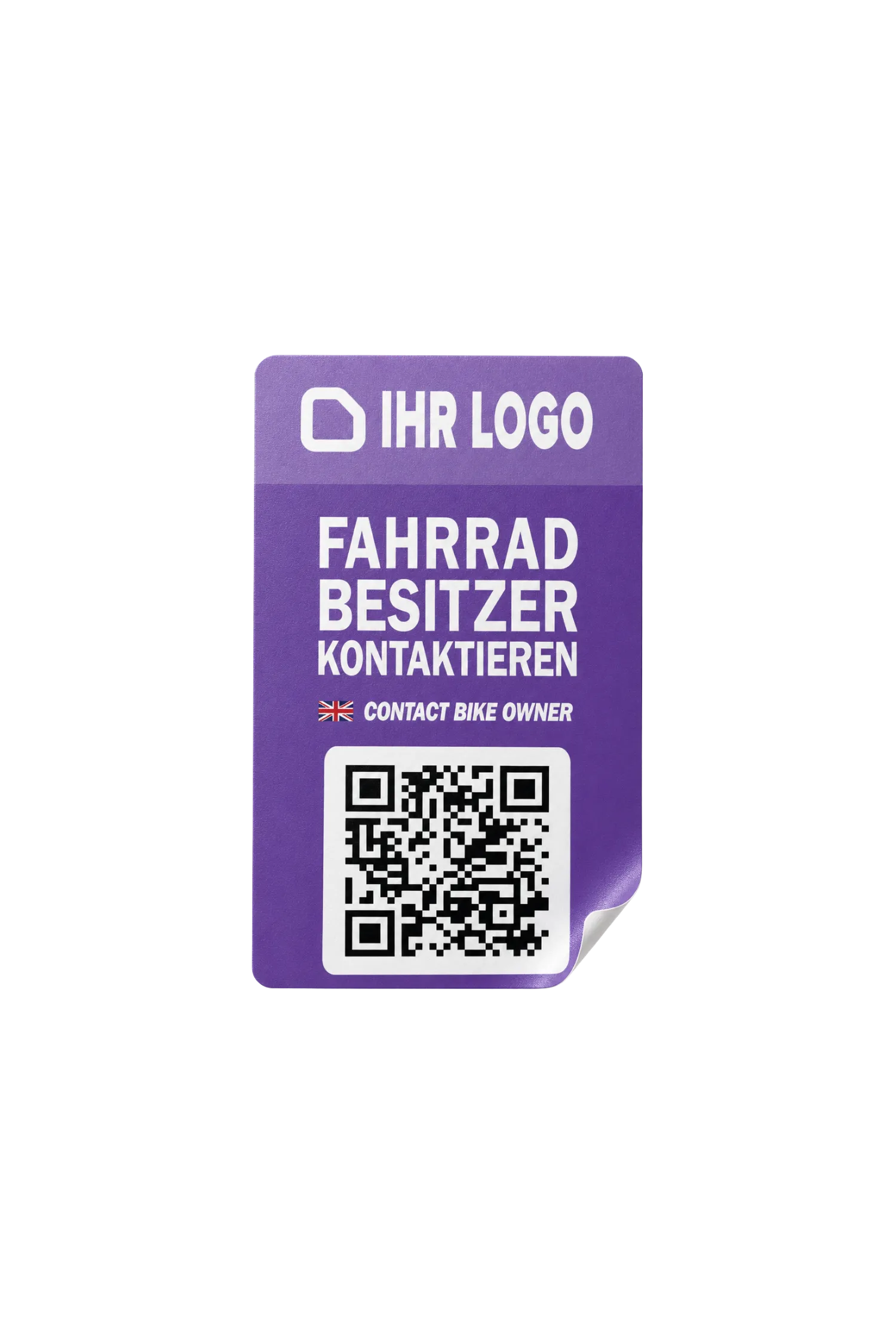 Fiets reclame sticker met individueel bedrijfslogo