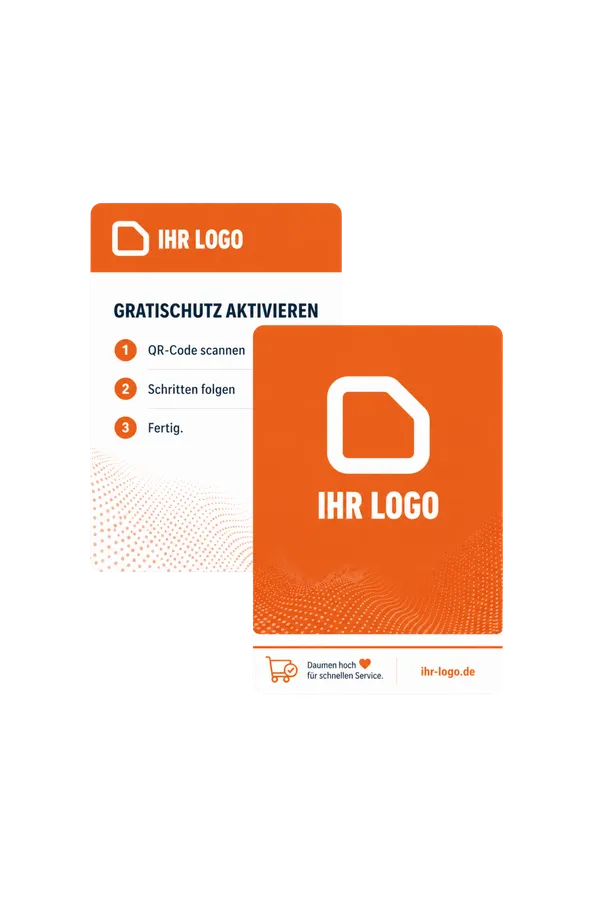 Tarjeta de activación con instrucciones