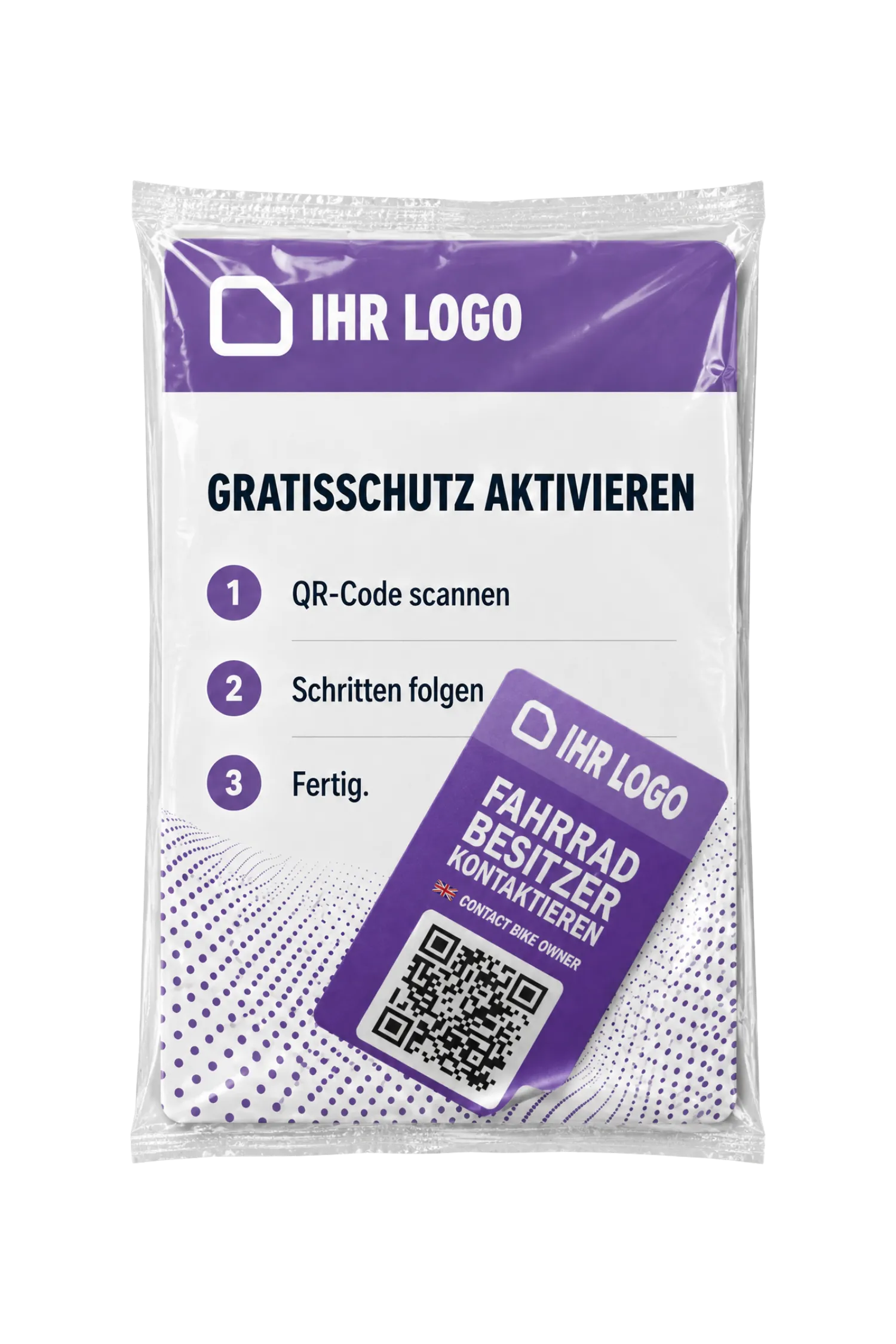 Compleet set fiets sticker in transparante verpakking