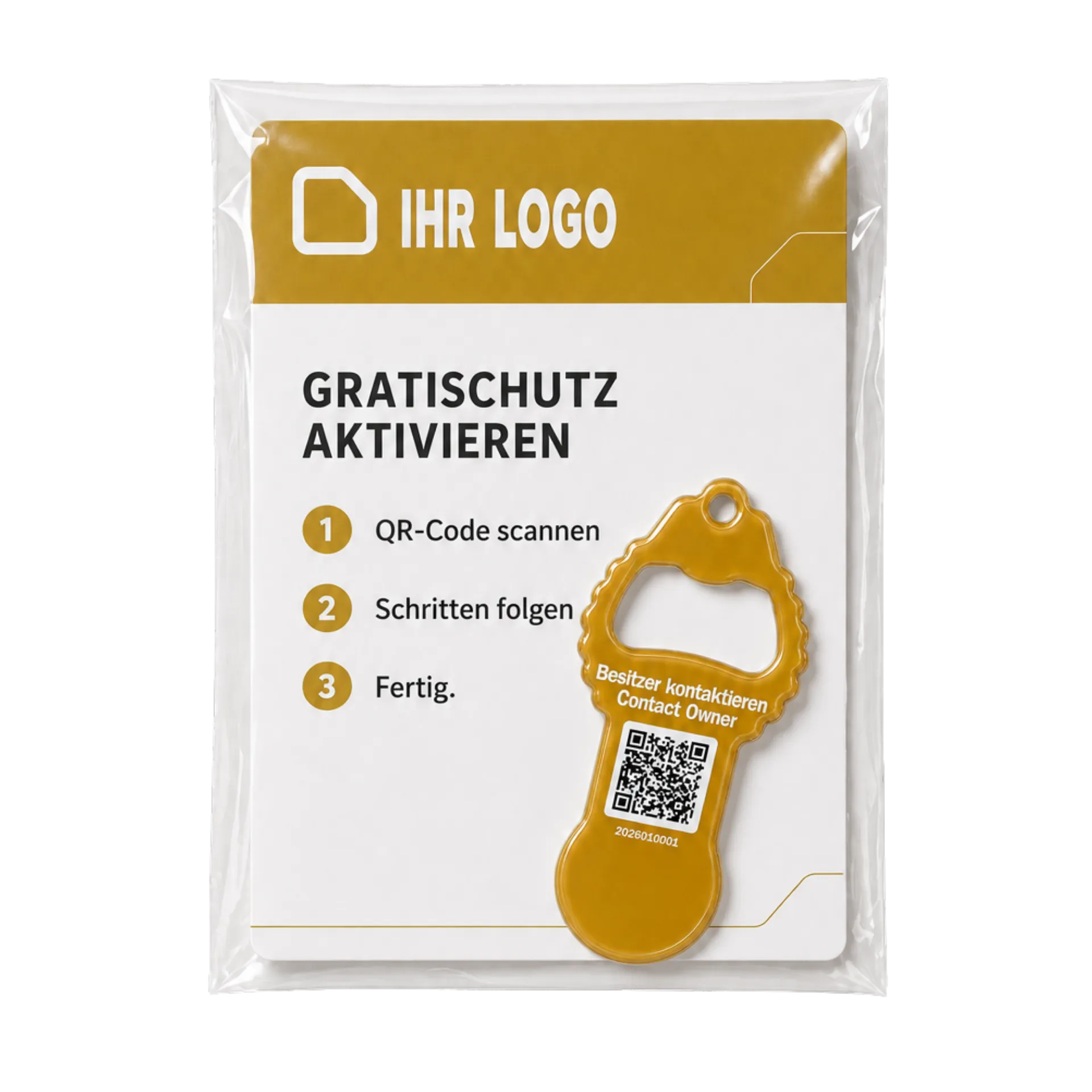 Transparenter Beutel mit Set