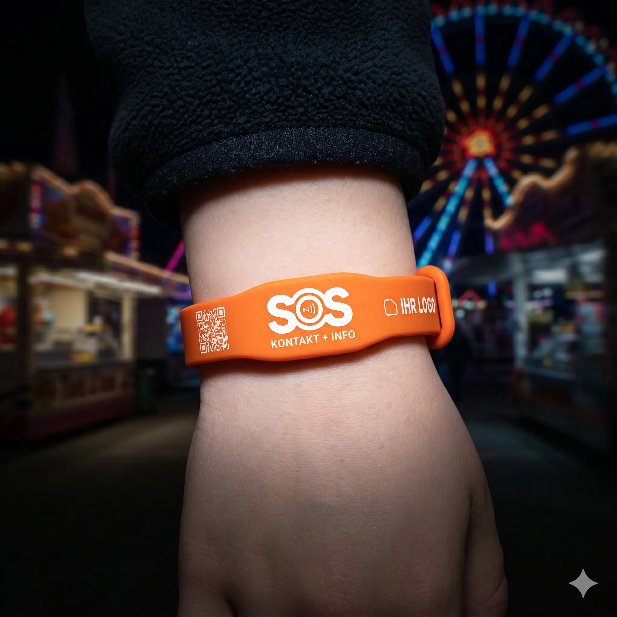 Mano escaneando pulsera SOS