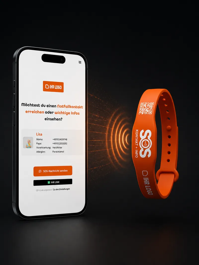 Profil d'urgence numérique sur le smartphone après le scan du bracelet SOS
