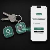 Privjesak za ključeve s logom, QR kodom na svežnju ključeva i digitalnim kontaktnim profilom na pametnom telefonu