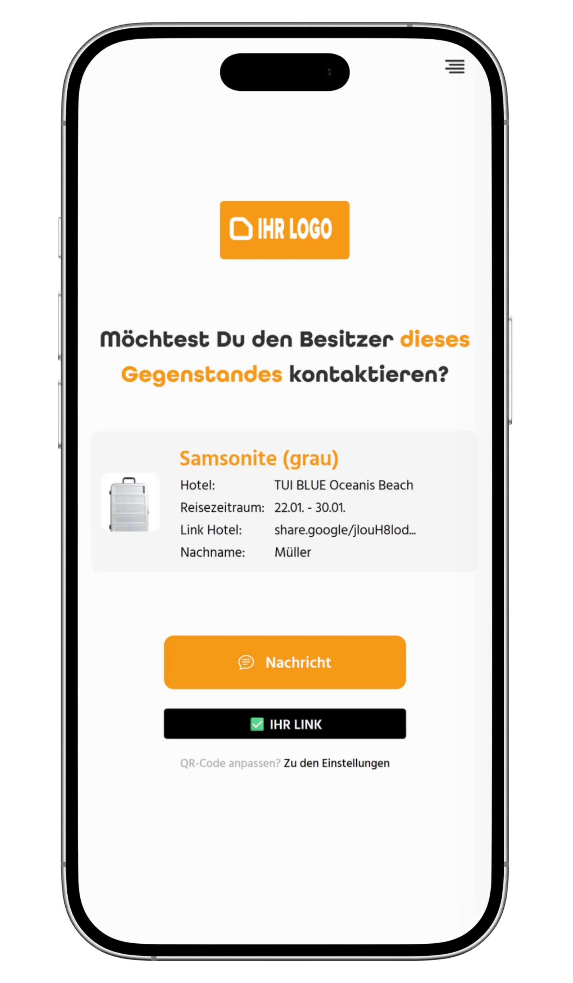 Función de contacto hiddencontact® – vista general de la app