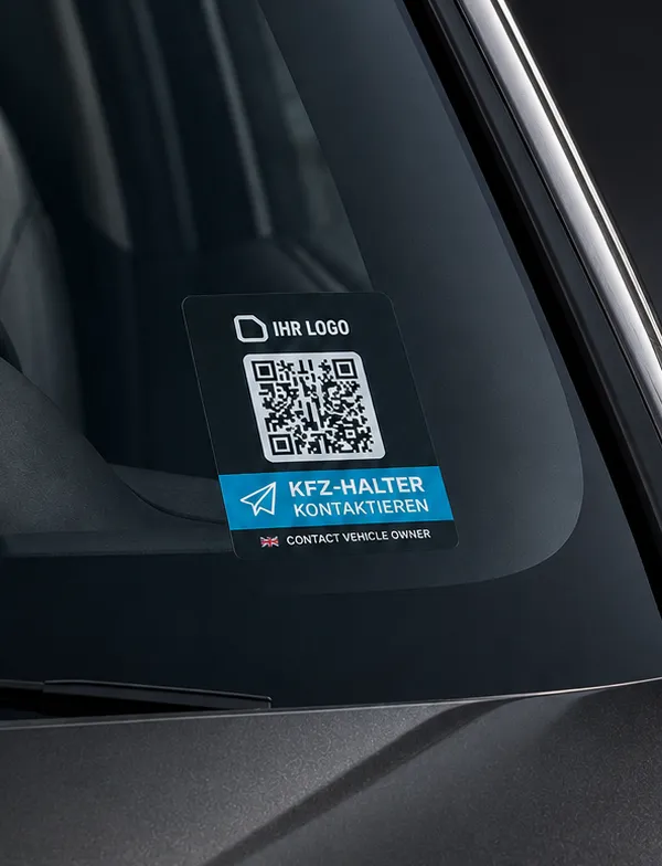 KFZ-Aufkleber mit anonymer Kontaktfunktion