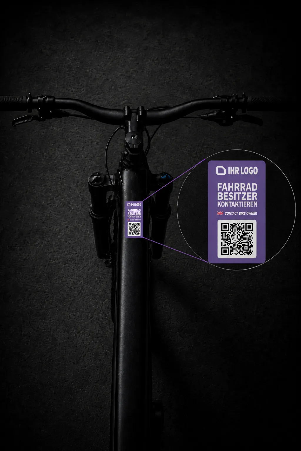 Autocollant vélo avec fonction de contact anonyme